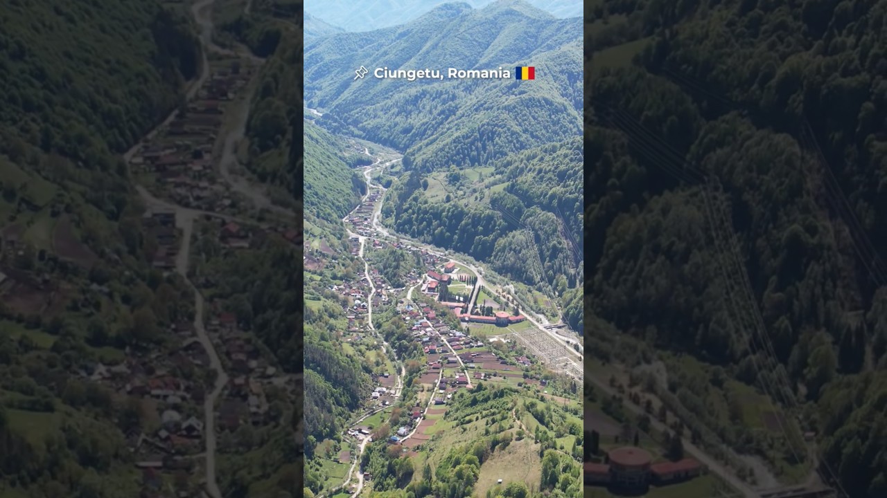 🇷🇴 Ciungetu, Romania – Mountain Village From Above