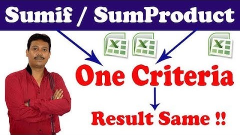 How to use SUMIF and SUMPRODUCT formula in excel tutorial in hindi