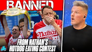 Joey Chestnut Banned From Nathans 2024 Hotdog Eating Contest Pat Mcafee Reacts