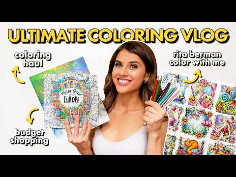 ULTIMATE COLORING VLOG: budget shopping, supply haul & rita berman color with me ✨🌈