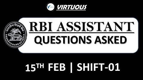 RBI ASSISTANT PRE 2020 QUESTIONS ASKED IN SHIFT - 1|| MEMORY BASED QUESTIONS