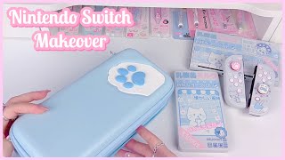 Customize My Nintendo Switch OLED with me / Kawaii Kitten Theme