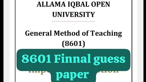 8601 Finnal guess paper! Aiou course code 8601 Finnal guess paper #8601