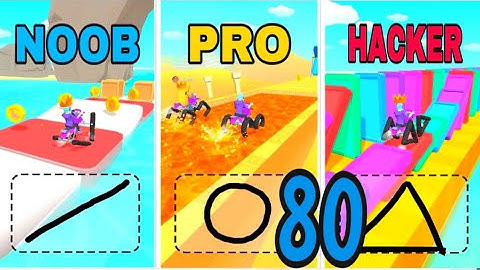 NOOB vs PRO vs HACKER in Scribble Rider ❤️ All Levels Gameplay, NEW Games iOS, Android