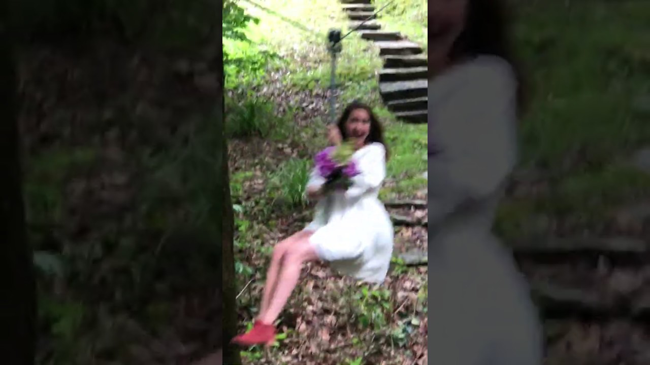 Boho Bride Zip Lines to Her Groom