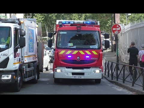 Fire brigade Paris Responding code 3   Sapeurs Pompiers Paris urgence BSPP