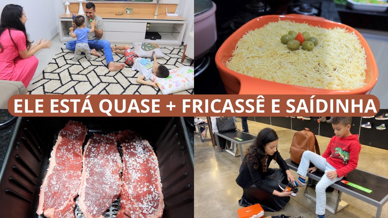 ALMOÇO PRÁTICO E DELICIOSO,ELE JÁ ESTÁ DANDO OS PRIMEIROS PASSINHOS,FIZ CACHOS+SAÍDINHA E COMPRINHAS