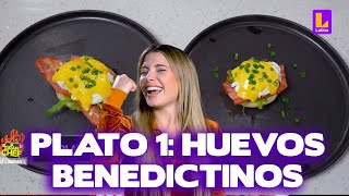 Plato uno: Huevos benedectinos sobre cama de alcachofa | El Gran Chef Famosos