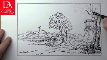 How to Draw a Scenery presented by Drawing Academy .com 26-6