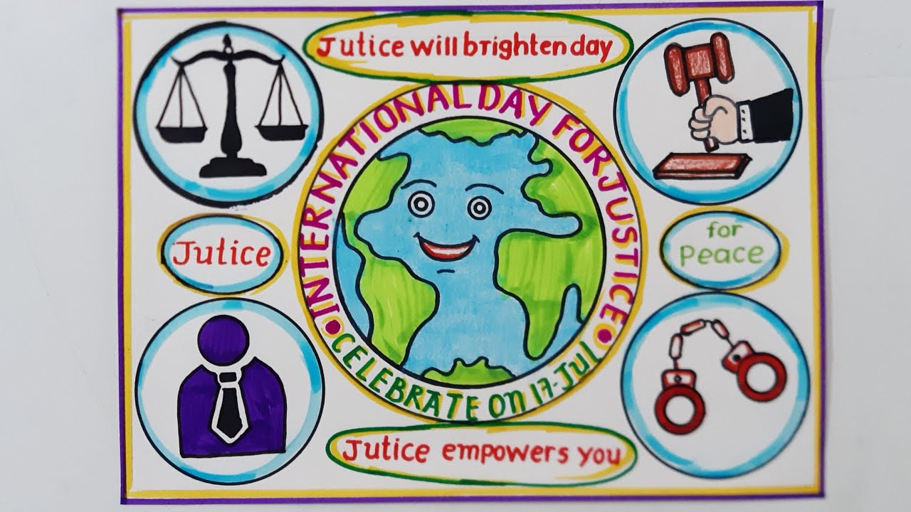 International Day For Justice Drawing//How to Draw World Justice Day Poster//National Justice Day