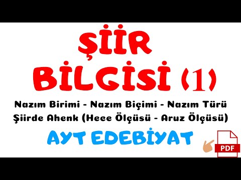 ŞİİR BİLGİSİ 1 (AYT Edebiyat) Nazım Birimi / Nazım Türü / Ölçü (Hece, Aruz) Deniz Hoca