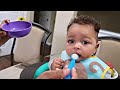 BABY EATING CEREAL FOR THE FIRST TIME! | Reaction + Fall PhotoShoot