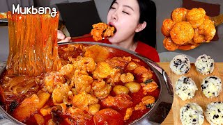 Gopdoritang(Braised Spicy Chicken + daechang) mukbang ,cheese fried rice and steamed eggs Real Sound