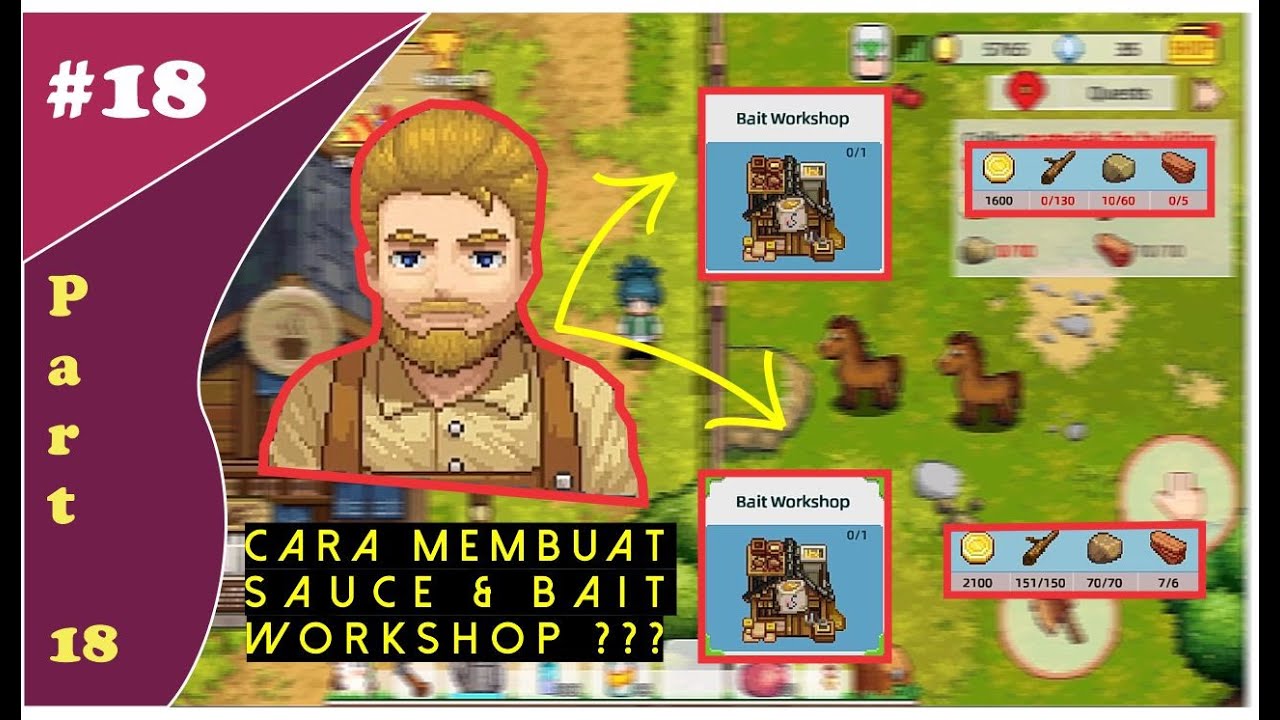 Harvest Town part 19 - BAGAIMANA CARA MEMBANGUN SAUCE & BAIT WORKSHOP