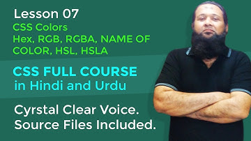 Lesson 07 – CSS Full Course in Hindi & Urdu – CSS Color