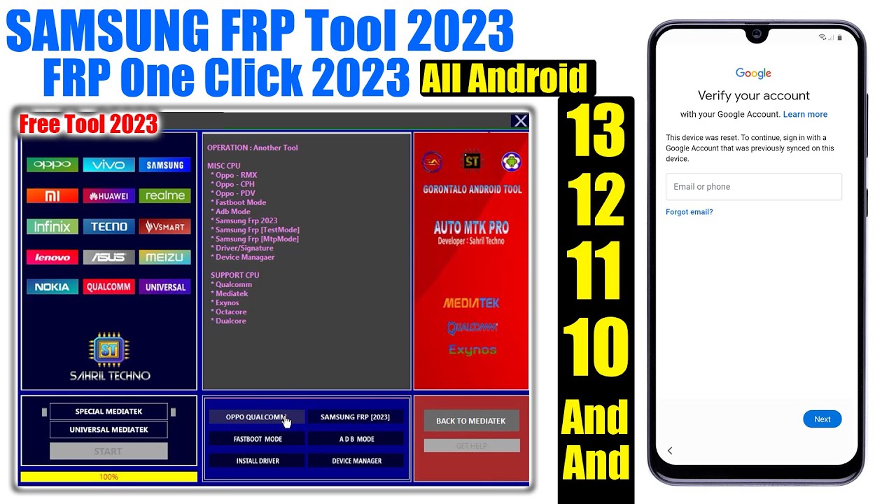 Samsung FRP Bypass/Unlock 2023 With FRP Tool Samsung Google Account