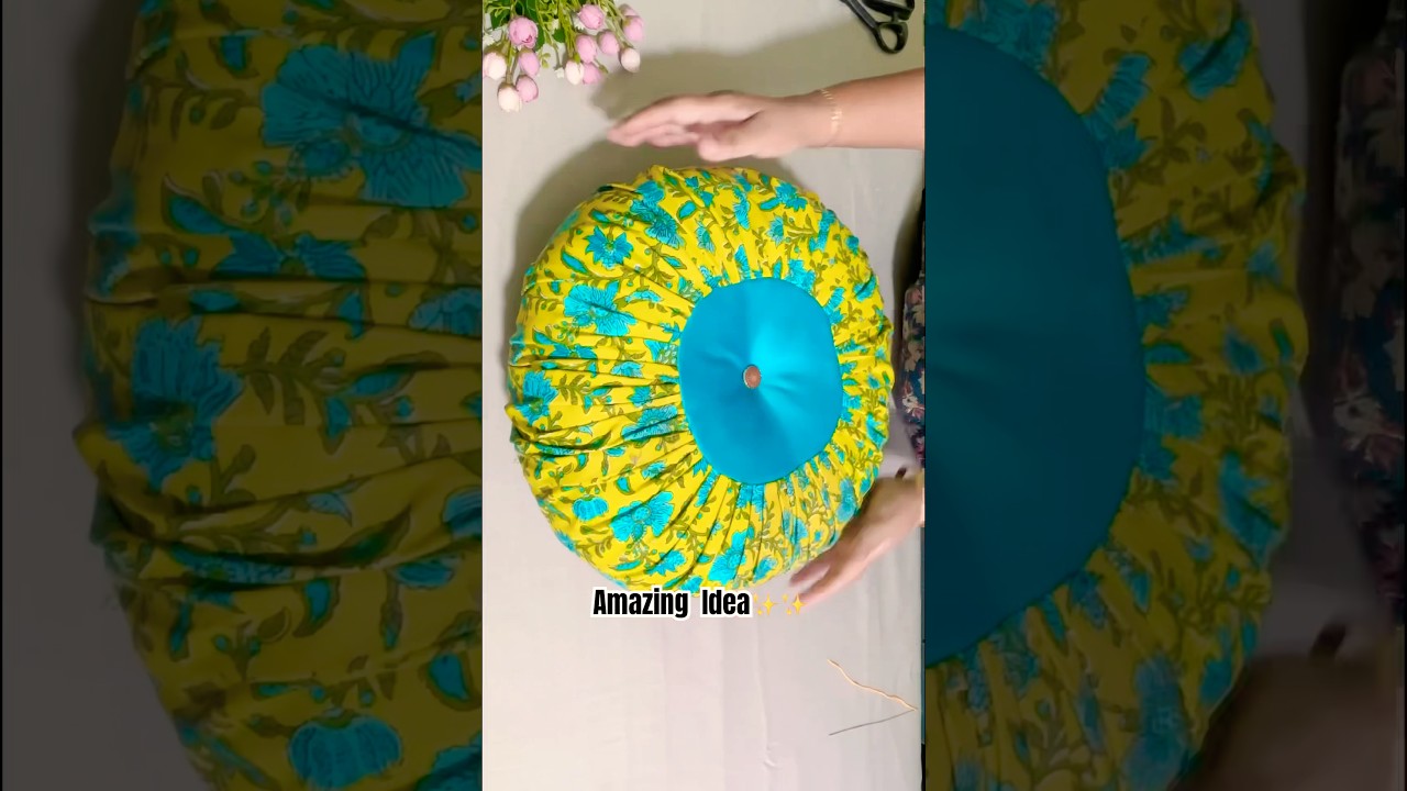 ✨ Diy cushion and Cushion cover making at home / round pillow 💖