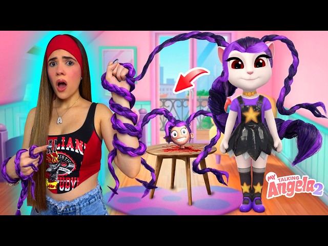 NUNCA CREES a Lily Love Braids en la APP de TALKING ANGELA😱 (TE ESPÍAN⚠️) | Ani Cat😻