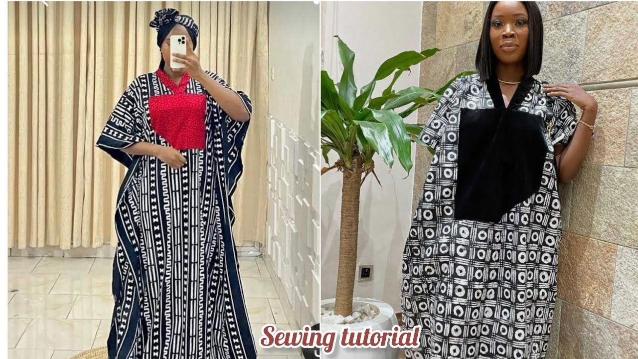 how to cut and sew trending bubu kaftan dress (cutting and stitching