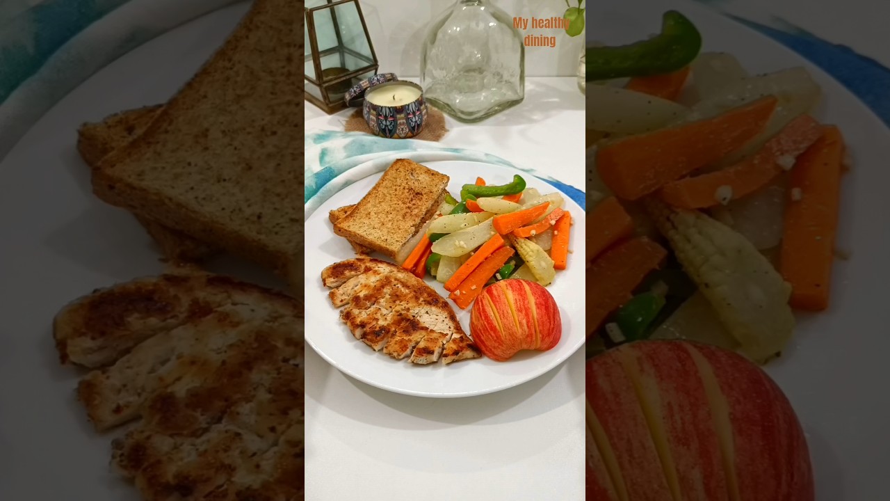 Healthy meal prep with sauteed vegetables & grilled chicken 