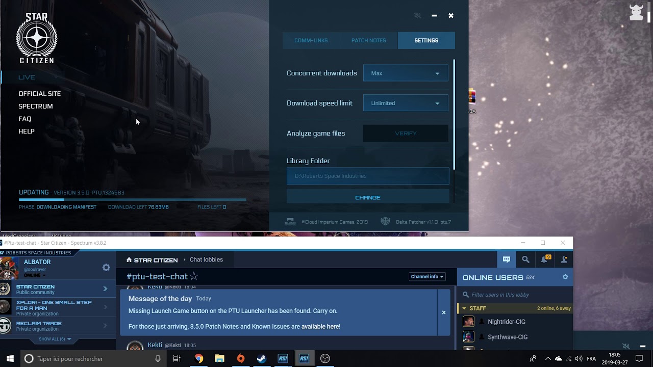 Star Citizen - PTU 3.5 Infinite installation bug - YouTube
