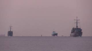 M170218 海上自衛隊阪神基地 『すがしま型』掃海艇 三隻入港