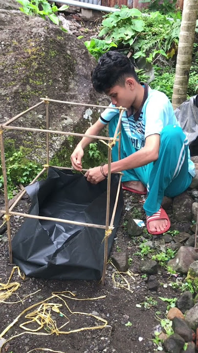 Making a plastic fish pond part 2 #shorts