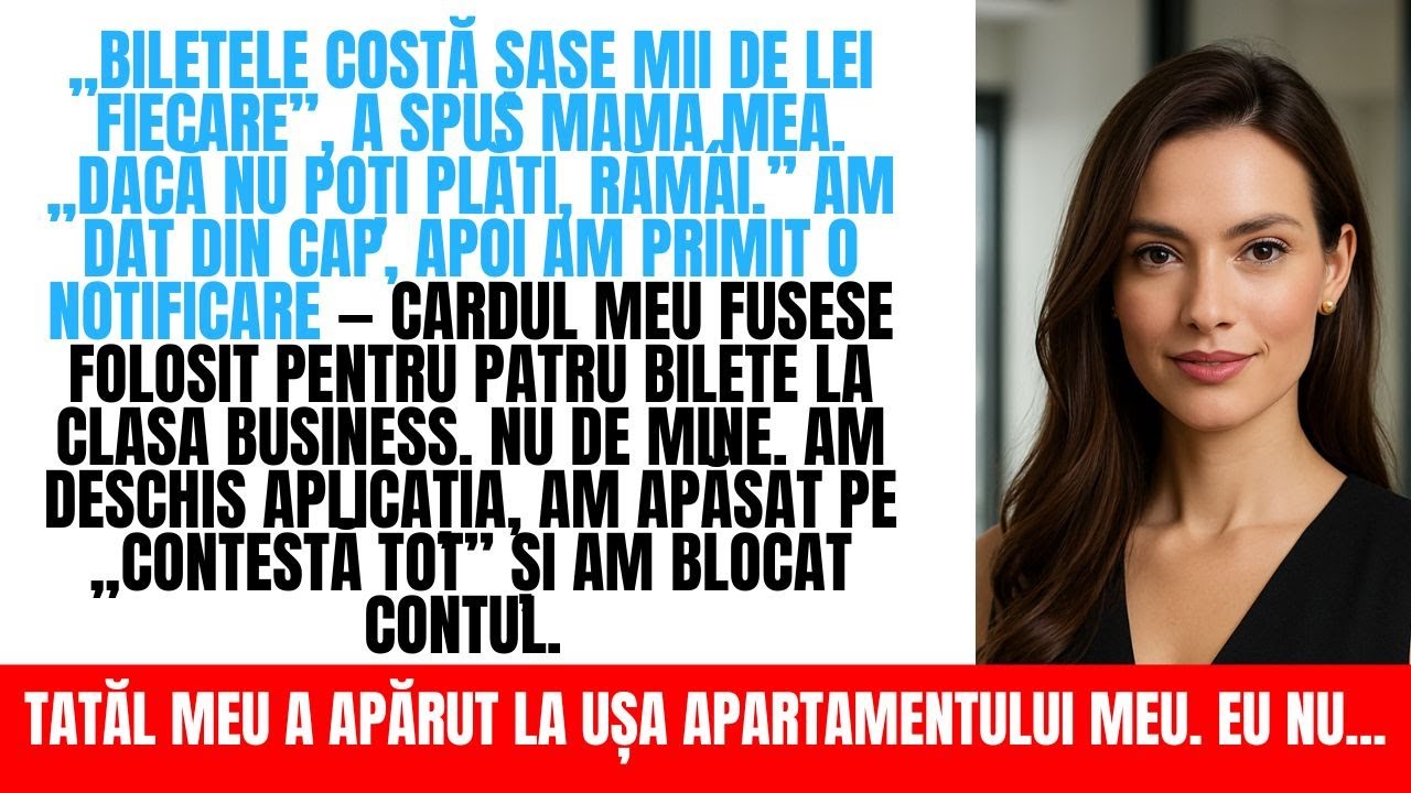 „Biletele costă șase mii de lei fiecare”, a spus mama mea. „Dacă nu poți plăti, rămâi.” Am fost...