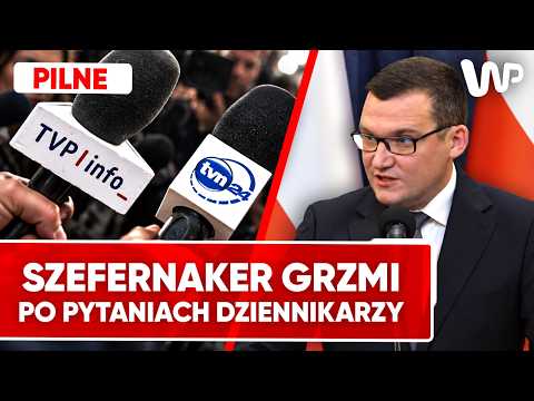 "Pana pytanie jest jakimś żartem". Ostra reakcja na konferencji z Szefernakerem