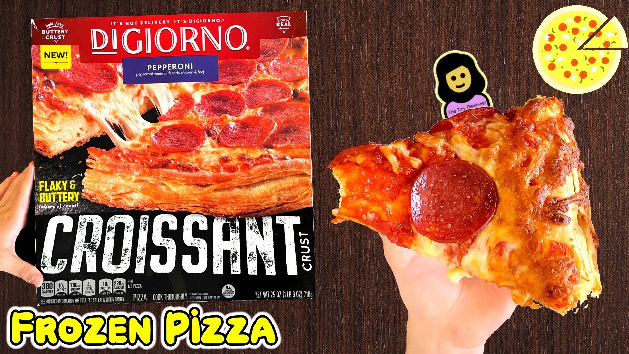 🍕DIGIORNO Pepperoni Croissant Crust Frozen Pizza Review YouTube