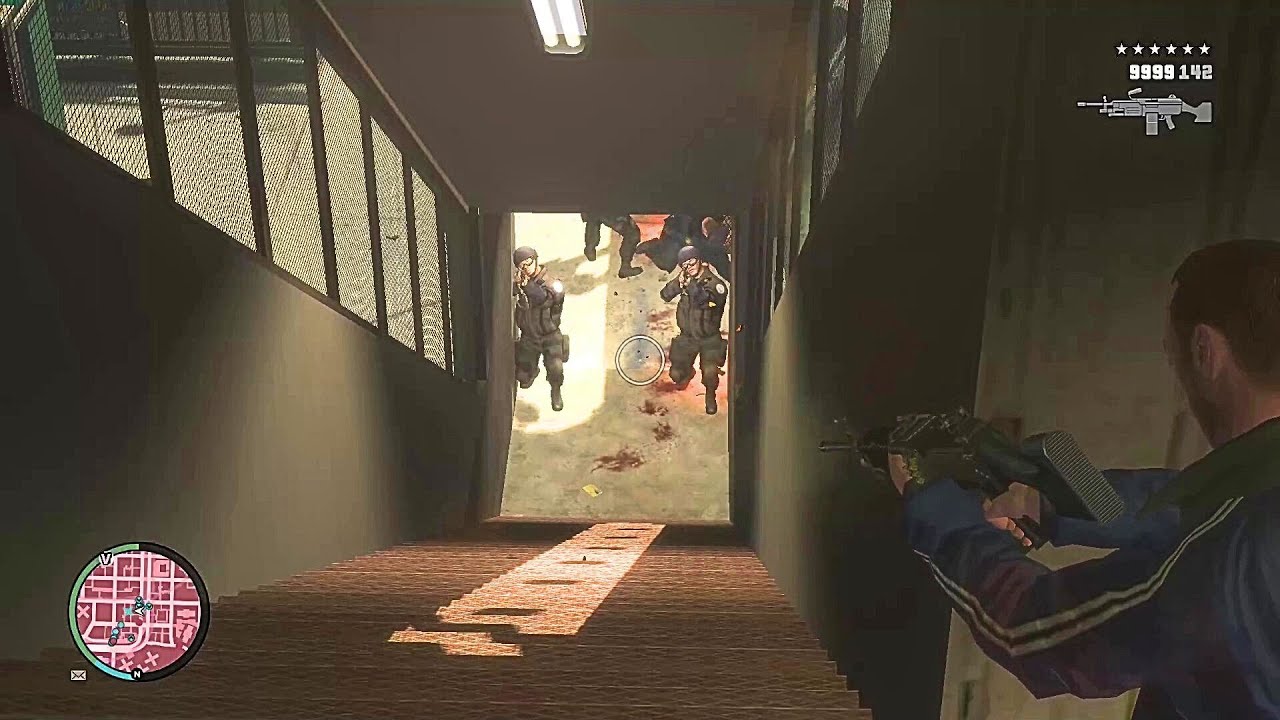 GTA 4 - FIGHT WITH POLICE & SWAT + SHOOTOUT AT TRAIN STATION + SIX  STARS