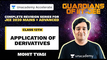 Guardians Of IIT-JEE | Application of Derivatives | Mohit Tyagi Sir | JEE 2020