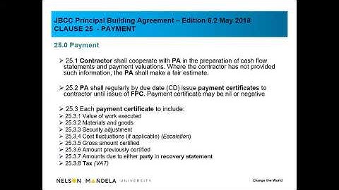 Lecture   JBCC PBA   Payment Clause 25