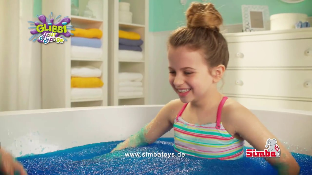 Simba Glibbi Einhorn Glitzerschleim Schleim Slime Badewanne Badespaß Wasserfarbe 