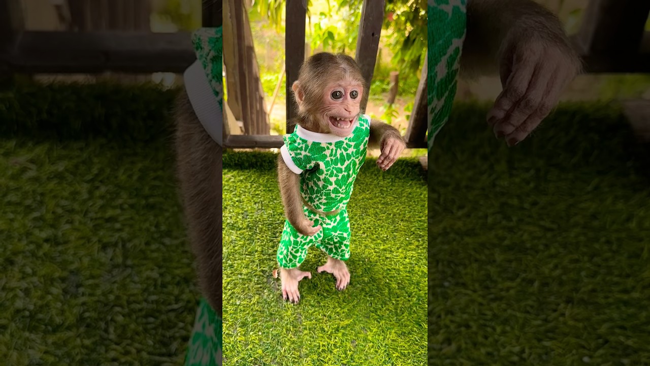 Baby say hi with mom 