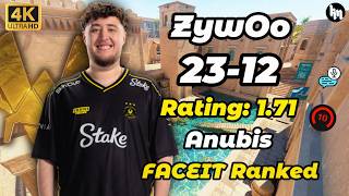 ZywOo (23-12) Rating: 1.71 (Anubis) w/rewen | Mar 15, 2026 #cs2 #zywoo