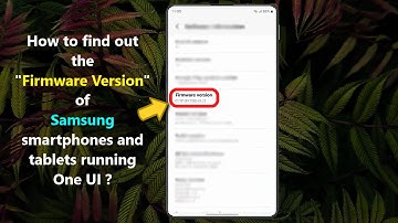 How to find out the " Firmware Version " of Samsung smartphones and tablets running One UI ?