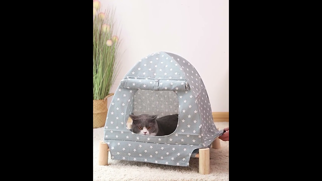 Cat Dog Kennel Pet Camp Bed Small Tent Summer Breathable Removable Washable Cat Mat Pets Supplies