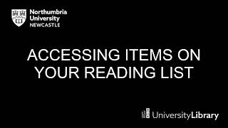 Accessing items on your reading list