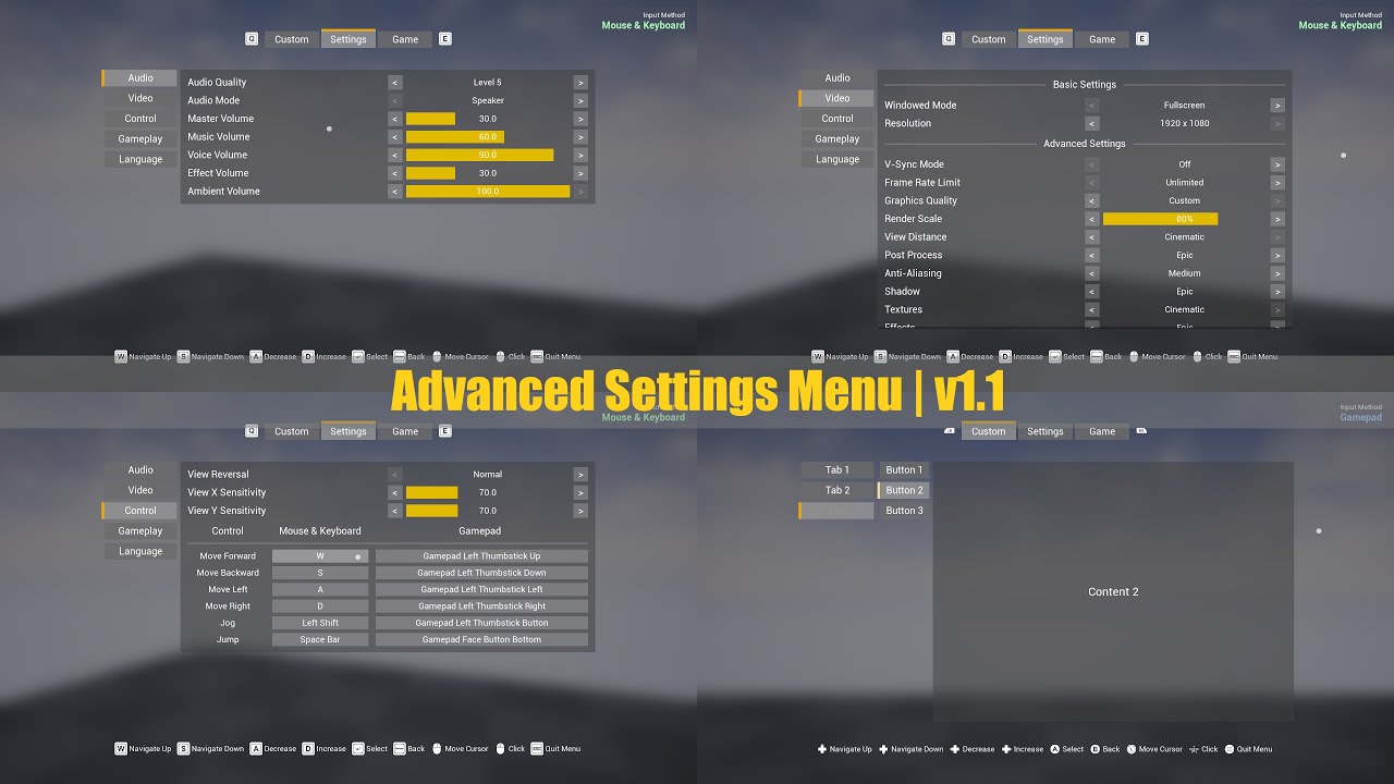 Unreal Marketplace (Fab) | Advanced Settings Menu | v1.1 - YouTube
