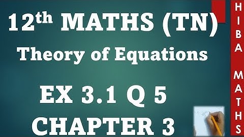 12th maths chapter 3 exercise 3.1 question 5 TN syllabus hiba maths