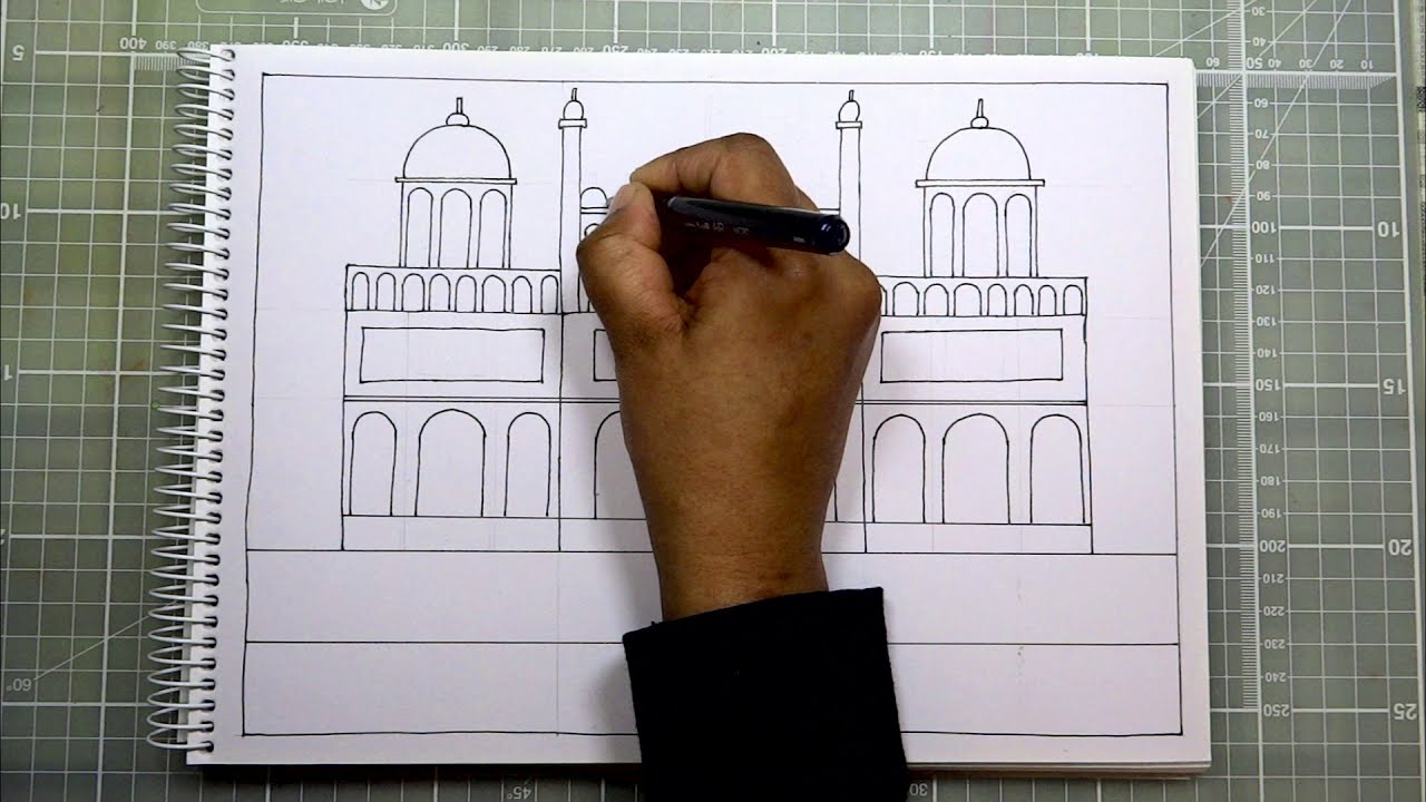 Sketch Red Fort New Delhi Vector Stock Vector (Royalty Free) 702797443 |  Shutterstock