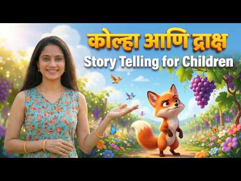 Fox and Grapes Marathi Story Narration | Kids Story Telling | Children Moral Stories | बालकथा