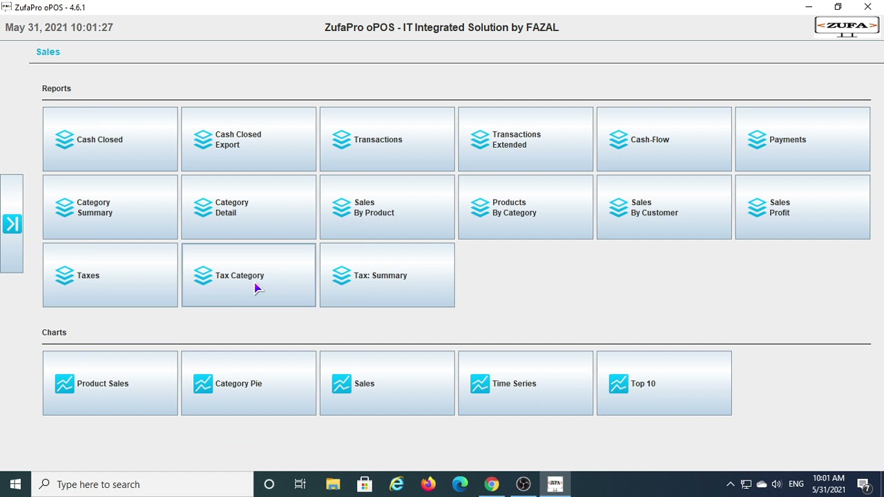 ZufaPro PoS Sales Tax Reports Generation