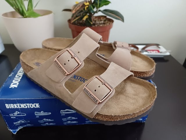 Birkenstock Arizona Sandals - Oiled Nubuck Leather - Tobacco Brown - Soft Unboxing - YouTube