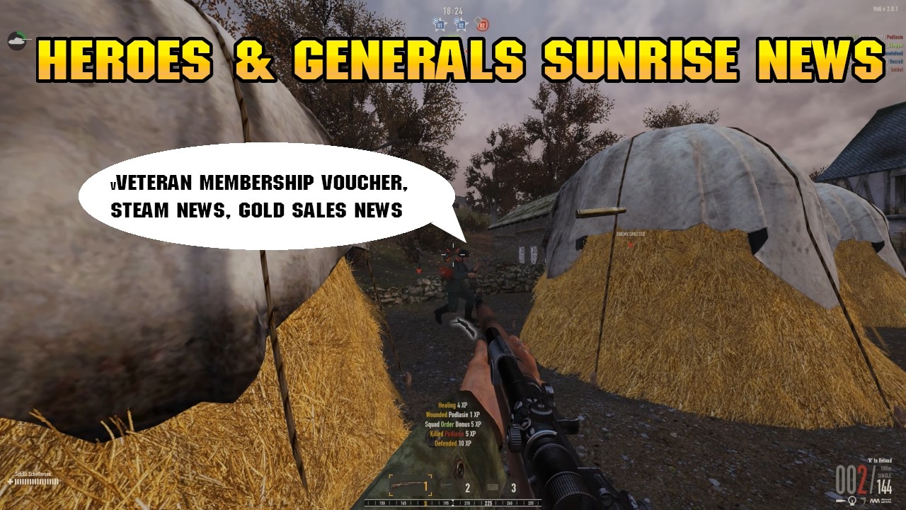 Heroes & Generals news regarding free Voucher, Steam relaunch and future gold ingame sales.