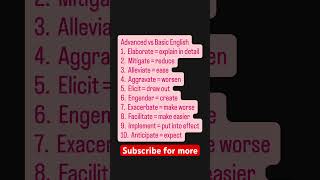 Advanced Vocabulary Words Learn English learn Vocabulary