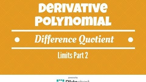Find The Derivative Of a Polynomial Using The Difference Quotient. Part 2