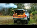 Truck Camping With Wood Stove Heated Camper