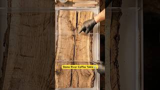 Stone River Coffee Table 🌊 | Shorts #ResinTable #StoneTable #epoxyresin  #Woodworking